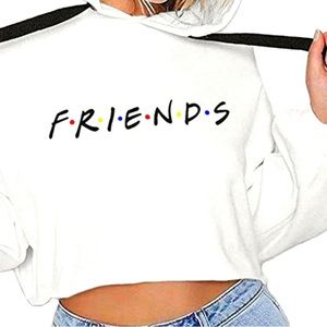 White cropped hoodie Friends Sweatshirt
